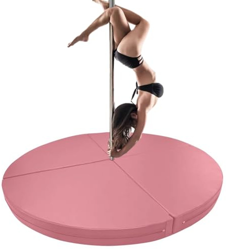 Pole Dance Matta, Vikbar Dansstolpe, 3-10 cm tjock EPE skum säkerhetsmatta för nybörjare, fallskydd för flygdans, rosa 2 m x 10c
