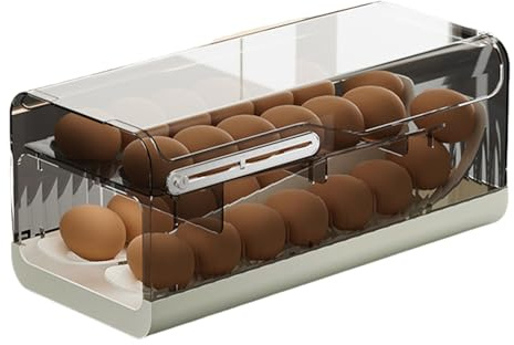Eierhalter für Kühlschrank, Eier-Organizer mit automatischen Rädern