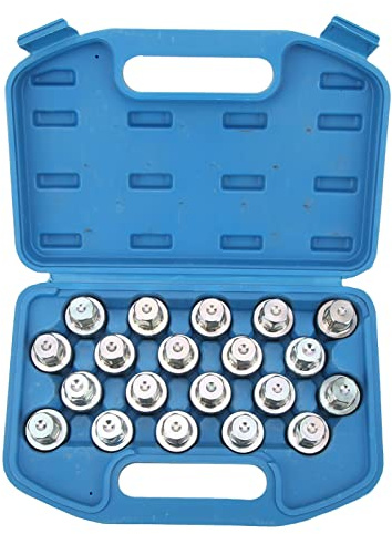 KIMISS Juego de Llaves de Tuercas para Bloqueo de Ruedas, Kit de Herramientas Antirrobo de 20 Piezas para Automóviles, Enchufes de Metal con Estuche de Almacenamiento para Extracción e Instalación
