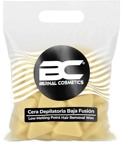 BC Cera Depilatoria en Miel 1kg - Cera Española Elástica de Baja Fusión para Piel Sensible, Depilación Profesional Facial y Corporal Sin Bandas
