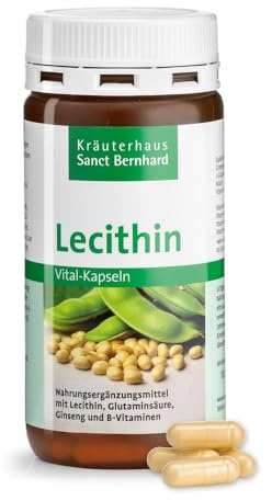 Sanct Bernhard Lecithin-Vital-Kapseln mit Sojalecitin, Vitamin B, Glutaminsäure & Ginseng 120 Kapseln