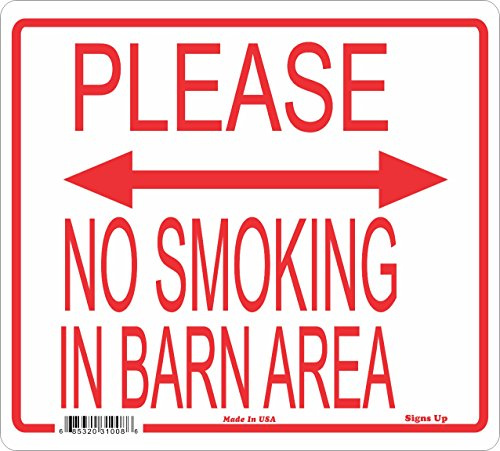 SIGNS UP No Smoking in Barn Sign