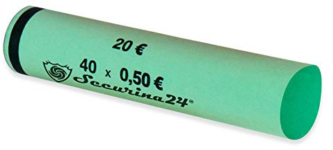 Securina24 Tubi Portamonete da 1 Centesimo Fino a 2 Euro o 119 Pezzi Misti, Involucri per Monete (Tubi Portamonete 50 Centesimo)