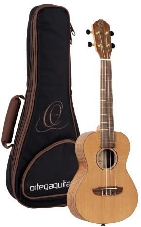 Ortega Guitars Konzert Ukulele Akustisch – Timber Series – Inklusive Gigbag – Zeder, Walnuss, Natur (RUTI-CC)