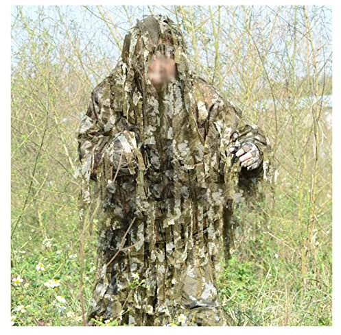Jaktdräkter För Män, Kamouflagekläder 3d Leafy Camo Suit Sniper Gear Youth Turkey Vest Vandring, Klättring, Camping, Skjutsporter, Djungel, Öken, Skogsmark (Color : Tactical camouflage)