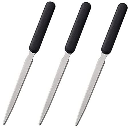 3pcs Office Letter Opener, Stainless Steel Knife-Edge Blade Envelope Openers, Lightweight Mail Slitter with Ergonomic Grip Handle for Home and Office Use, Mixed Colors