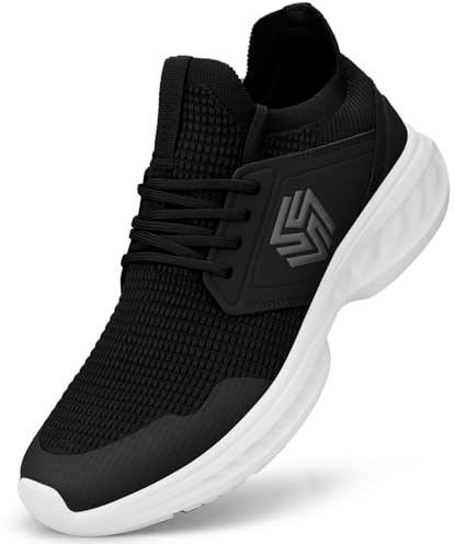 Giniros Turnschuhe Damen Schuhe Sportschuhe Laufschuhe Damen Sneaker Rutschfeste Leichte Fitness Jogging Walkingschuhe Atmungsaktiv Schlüpfen Schuhe Freizeitschuhe für Damen schwarz & weiße sohle 40EU