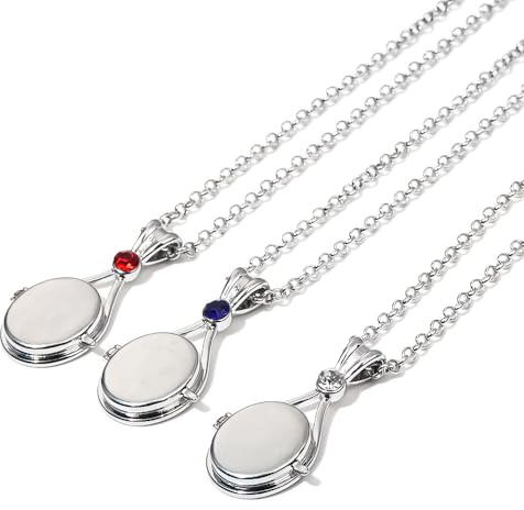 Collana con medaglione da sirena in argento e acciaio inossidabile H2O, medaglione con ciondolo da sirena, gioielli, collane, set da 3 pezzi, regalo per donne e ragazze
