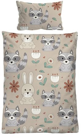 biberna Feinbiber Kinderbettwäsche Größe 100x135 cm 40x60 cm, Taupe