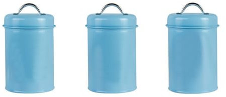 Avejjbaey Juego de 3 botes de hierro de 1200 ml de capacidad para organizar tés, café, azúcar, tarros de almacenamiento de alimentos para encimera de cocina