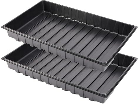 Garronda Vassoio da coltivazione, vassoio in plastica per mini serra e piantine, vassoio per piante e giardino, vassoio per germinazione impermeabile, ideale per orto e balcone, set di 2 (53 x 32 cm