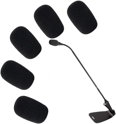 Wpppan 5 esponjas negras de repuesto para micrófono, protector de viento, cubierta de espuma para parabrisas CVG18-B/C, cuello de cisne, condensador, filtros pop, accesorios de micrófono