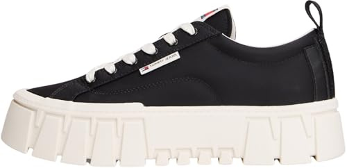 Tommy Jeans Femme Tjw Flatform Chunky Sneaker En0en03036 Bas, Black (Black), 40 EU