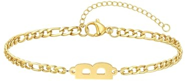 Joo&Rind Bracciale Donna Acciaio Bracciale Personalizzato con Iniziale Braccialetto oro 18k con Lettera Bracciali Gioielli Regalo Compleanno Festa della mamma