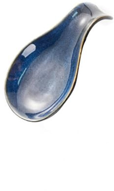 Roleader Portacucchiaio in Ceramica Blu per Cucchiaio e Forchetta, Poggiamestolo Funzionale per Cucina Domestica, Previene Rotolamento Posate, per Casa e Regali