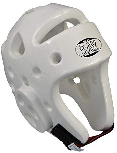 BAY® KLS Kopfschutz Kopfschützer Headguard Kampfsport, Kickboxen, Taekwondo, Taek Kwon Do, TKD, weiß, Größe M