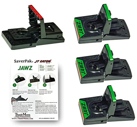 $averPak 4 Pack - Includes 4 JT Eaton Jawz Mouse Traps for use with Solid or Liquid Baits