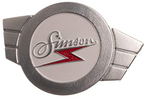 Warenzeichenplakette Simsonflügel - Alu, siberfarbig - Firmenschild für Lenkerschale - Kr51, Sr4-2, -3, -4