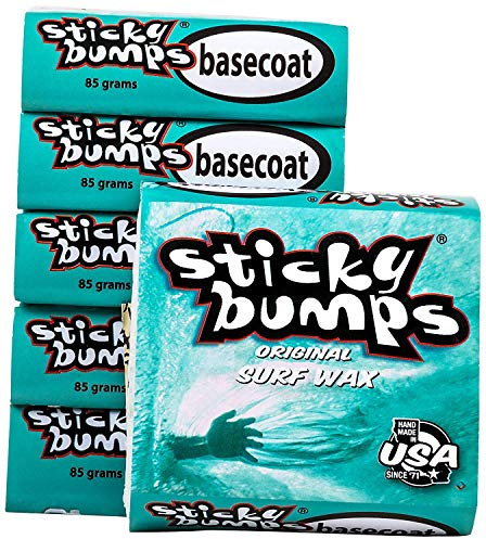 Sticky Bumps Basecoat Original - 6 Pack | Long-Lasting Surfboard Wax | Great Bump Building for Surfing | Non-Toxic, Nature-Safe | for Surfboard surf Wax All Water temperatures.