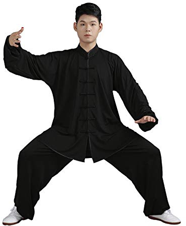 BBLAC 2KEY Arts Martiaux Costume | Unisexe Costume Chinois pour Tai Chi and Wing Chun | Costume en Lait Soie | Costumes Légers pour la Méditation et Le Qigong (A, M)