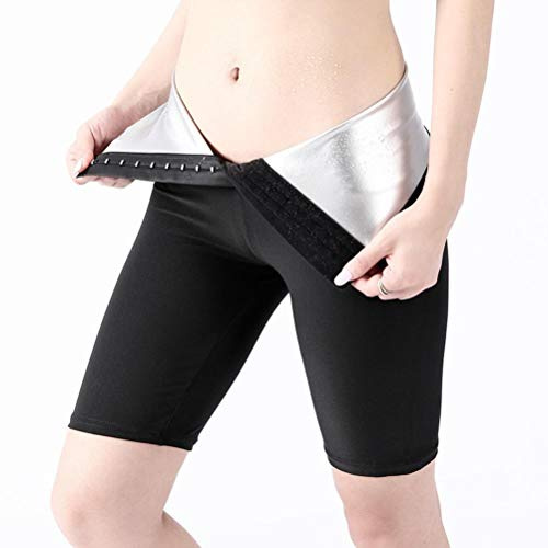 Wopohy Pantalones Cortos de Sudor de Sauna para Mujer, Pantalones de Entrenamiento para pérdida de Peso, Pantalones de Muslo para Adelgazar sin Costuras, Mallas Deportivas para Correr