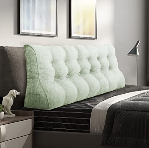Johnear Rückenkissen Lendenkissen für Sofa Bett Rückenlehne Lesekissen ，Großes Bücherkissen Hohe Kopfteil zweireihig Keilkissen Wandkissen Beinkissen (Beige，180 x 26 x 55cm)