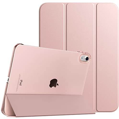 TiMOVO Cover Custodia Compatibile con iPad (A16) 11 Generazione 11 Pollici 2025/iPad 10 Generazione 10,9 2022, Retro in PC Rigido Semi-Trasparente, Auto Sveglia/Sonno, Oro Rosa