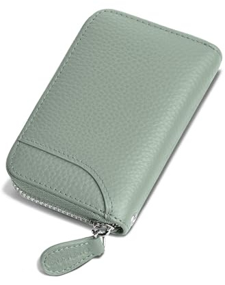 GADIEMKENSD Credit Card Holder RFID Sleeves Wallets Slim Carteras para Mujer Tarjeteros De Mujer Mini Purse for Travel Debit Card & Money Organizers Change Holder Wallet for Women's Gift Gray Blue
