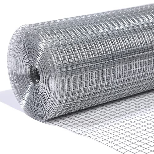 LAN JIA Heavy Duty Hardware Cloth Roll 1/4 inch Mesh 48x50 23 Gauge,Hot-Dip Galvanized After Welding-Chicken Wire Gopher Wire Garden Fence Snake Fence Chicken Coop/Run