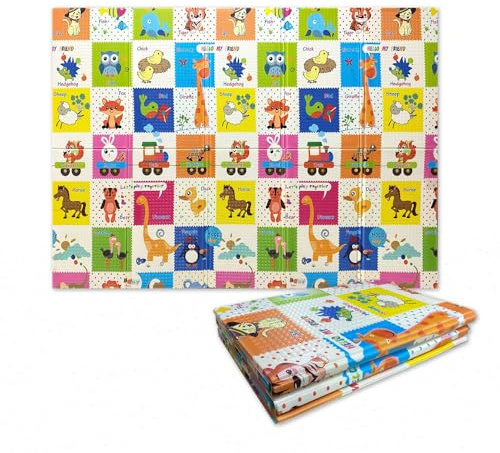 GIODICART Maxi Tappeto Gioco Pieghevole Primi Passi per Neonati e Bambini cm 200x150 - Alto Spessore 10mm