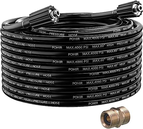 YUET High Pressure Washer Hose Jet Wash Extension Replacement for Kärcher K Series Karcher Gas & Electric Power Wash to M22-14mm 3600PSI Female with M22 Male Thread Connector Water Pipe 15M 50ft