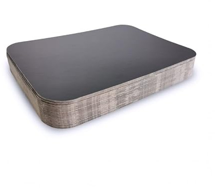 Bolsemack Bases de loncheado para envasar al vacío 170x235 mm (17x23,5 cm) 25 Unidades de bandejas de cartón Color Negro para envasadoras al vacío. Láminas con Certificado alimenticio.