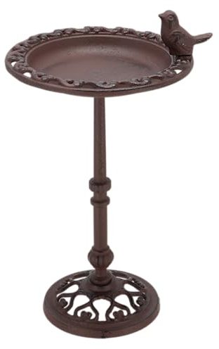 TOPANBIETER 999 Vogeltränke Vogelbad Wassertränke für Wildvögel auf Fuß 39 cm Wasserstelle Futterstelle witterungsbeständig und frostsicher (Rund auf Fuß 39 cm)