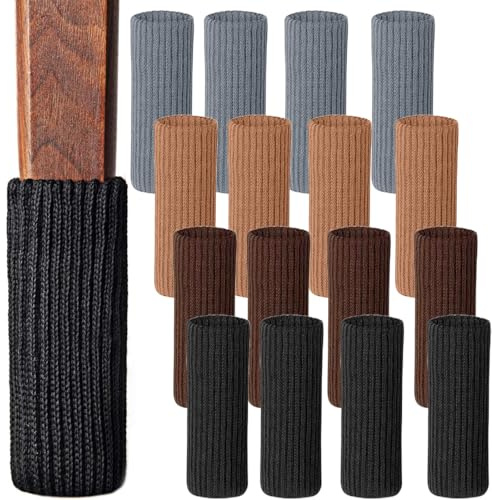 16pcs Chaussette Chaise pour Pieds de Chaise, Chaussettes de Chaise Mobilier en Feutre, Patins Antidérapants pour Convient aux Pieds de Chaise Évitez Les Rayures et Le Bruit, 4 couleurs
