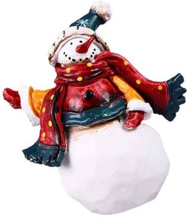 STOBAZA 1stück Adorable Snowman Doll Ornament Für Weihnachtsdekoration Niedlicher Resin Schneemann Für Tisch Fensterbank Und Festliche Deko Für Weihnachten Und Feiertage