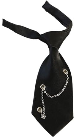 Maxtonser Damen-Krawatte mit Metallkettenanhänger, Krawatte für Uniform, Krawatte, Anzüge, faule Personen, Studenten, Jungen, elegante Krawatte, kurze einzelne Kette