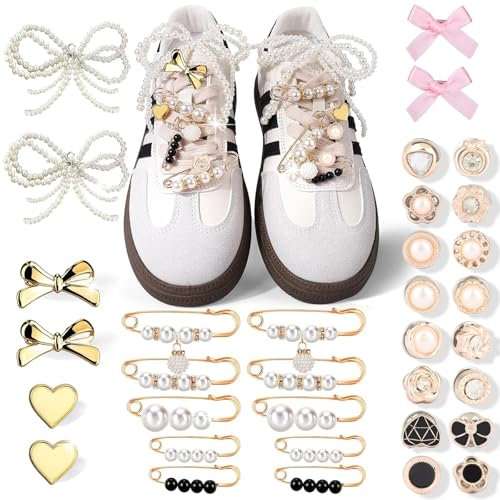 50 Pièces Charmes de Chaussure,Animé Bijoux Decoration pour Chaussure DIY, sneakers Pendentif -Lace pendentif contient arc/cli/épingle/bijoux,sneakers pendentif décoratif et sneakers bijoux