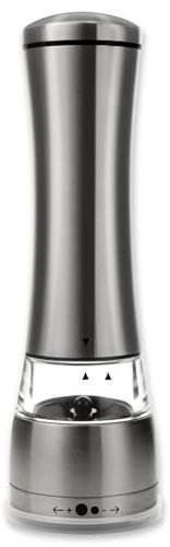 MSIHEY Macinapepe manuale, macina spezie, macina in ceramica regolabile, elegante macina sale e pepe in acciaio inox di alta qualità, utilizzabile anche come macinino peperoncino (senza spezie)