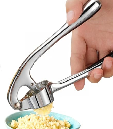 Garlic Press Knoblauchpresse Küchenhelfer - Hochwertige Knoblauchpresse mit Ergonomischem Hebel - Effizientes Knoblauchzersetzen für Mehr Paste