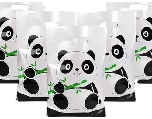 Damaiyyy Panda-presentpåsar, 20 st godisväska, återanvändbar, papperspåse, festväskor för jul, födelsedag, fest