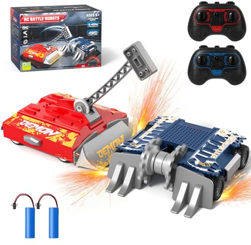 ACIKETO Remote Control Battle Robots, RC Fighting Robots Toys for Kids, Combat Robot STEM Toys, 4WD 2.4 GHz Remote Control Robot Set Birthday Gifts for Boys and Girls Age 5 & Up