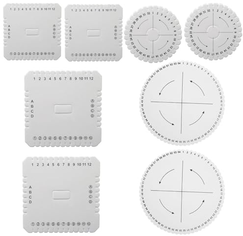 Srvauyea 8 PCS Braiding Disks Set,Craft Lovers Handmade DIY Versatile Handmade Beading,Braiding Disk Round and Square Foam Disks Set,for DIY Bracelet Making, Braided Cord String.