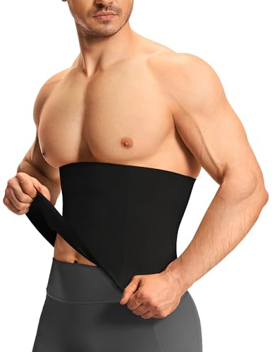 Nebility Ceinture Compression Abdominale pour Hommes Minceur Gaine Amincissante Ventre Plat Invisible Soutien du Dos (Noir, S)