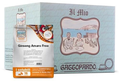 128 Capsule GINSENG AMARO GATTOPARDO Compatibili con A Modo Mio Per Macchine Caffè Sistema Lavazza A Modo Mio To.da 8 Sacchetti da 16 Capsule