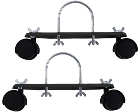 IEUDNS 2 Pcs Mobile Pulley Bracket for Oiled Filled Radiator, 360° Rotatable Electric Heater Frame Base with Black Wheels, Easy Installation Repair Parts Oil Heater Accessories, A Black Bracket