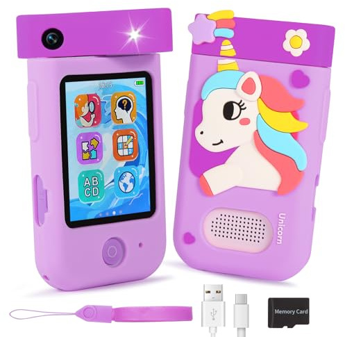 ARNSSIEN Kids Camera, 2.8 Touch Screen with 180° Rotating Lens, Music Player and 8GB Cards, Christmas and Birthday Gift for Girls and Boys 3-12 Years, A200