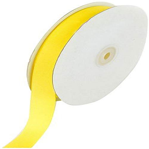 Creative Ideas 50-Yard Solid Grosgrain Ribbon, 5/8-Inch, Canary Yellow