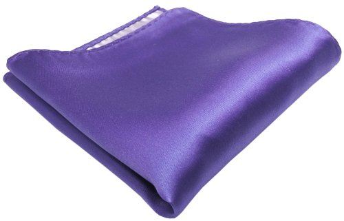 TigerTie vävd designer satin sidennäsduk enfärgad – duk 100 % silke, Violett flyter