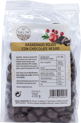 INT-SALIM - ARANDANO ROJO CON CHOCOLATE NEGRO - 200 Gr