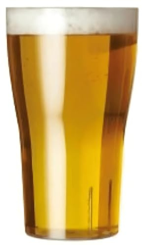 AIOS Set of 5 Hard Plastic Pint Glasses. Capacity (1 pint/568ml/20oz). Ideal for barbecues (BBQs), Camping, Glamping, Boats and at Home, Inside or Out. Includes 1 x Coaster. Dishwasher Safe.